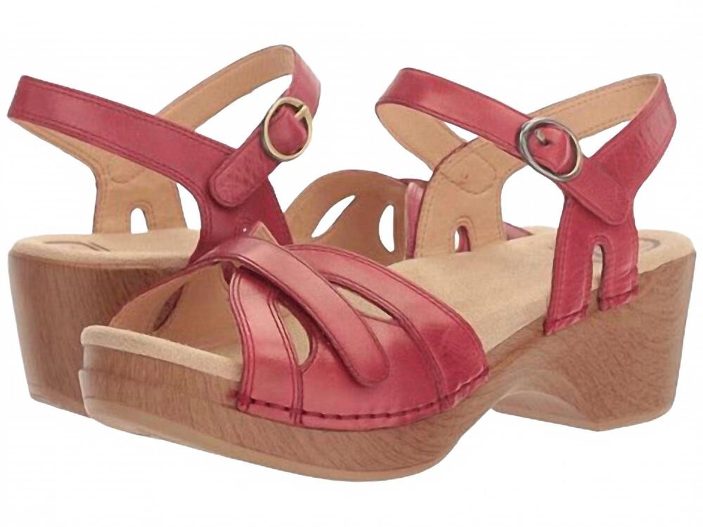 NEW DANSKO women's season slingback platform sandals in red